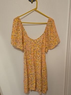 Billabong Yellow Pink Floral Mini Dress